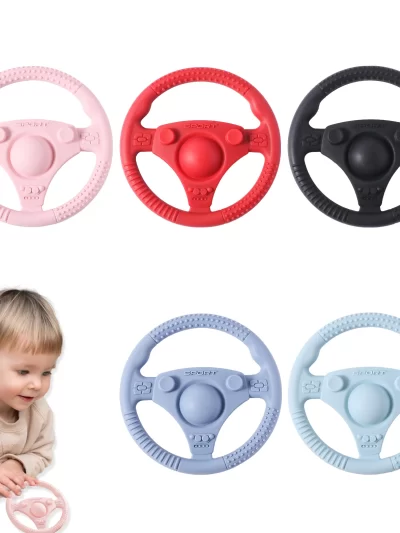 1pc Baby Car Steering Wheel Teether Infant Chewing Gum Silicone Teether Toys BPA Free Baby Accessory baby Teething Toys Gifts