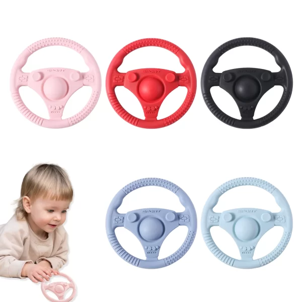 1pc Baby Car Steering Wheel Teether Infant Chewing Gum Silicone Teether Toys BPA Free Baby Accessory baby Teething Toys Gifts