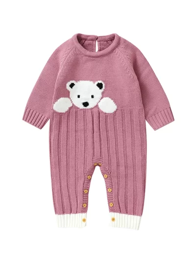 Cute Knit Cartoon Bear Newborn Onesie