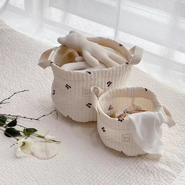 Cute Bear Embroidery Diaper/Storage Baskets - 2 sizes - Image 5