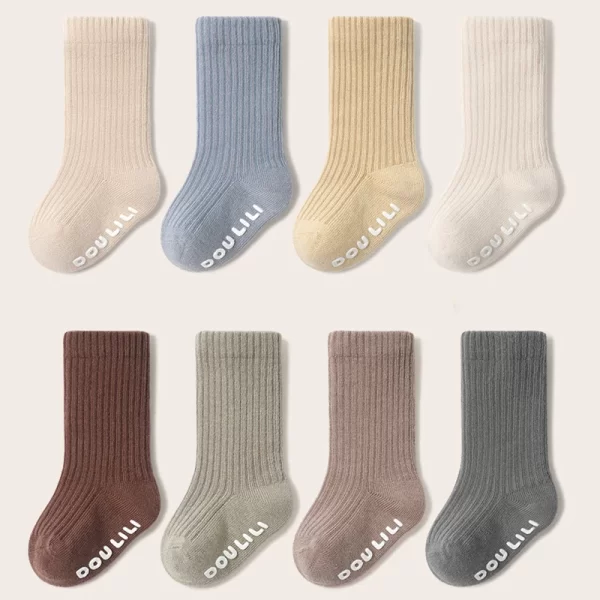Children's Cotton Socks Knee High Ribbed - Image 7