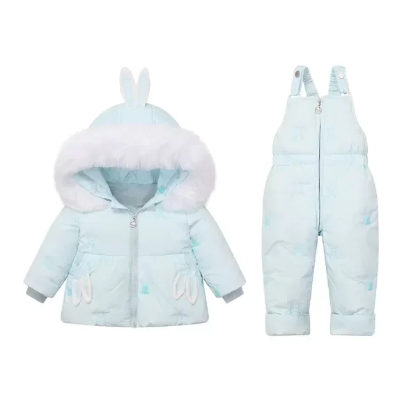 2Pcs Toddler Down Snowsuit 1-4Y