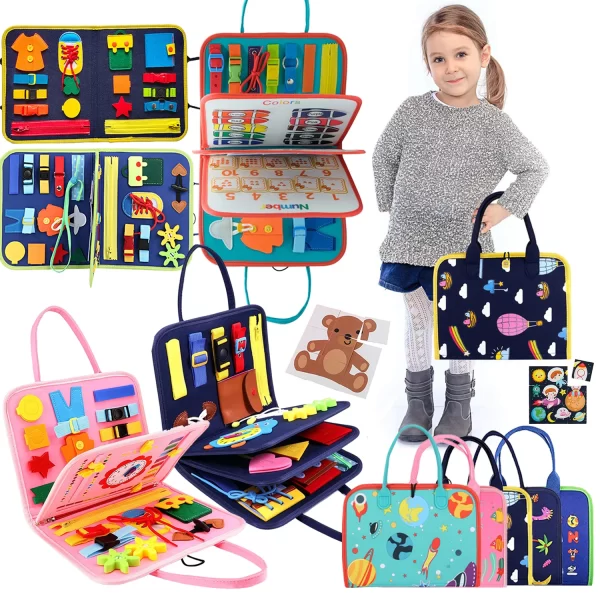 Toddler Montessori Felt Learning Board Busy Book - Image 2