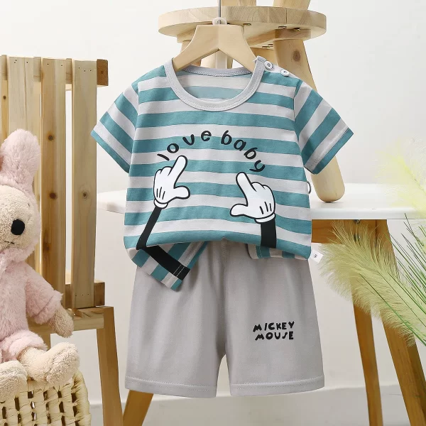 Summer Cartoon T-shirt/Shorts Sets Children's - Image 10