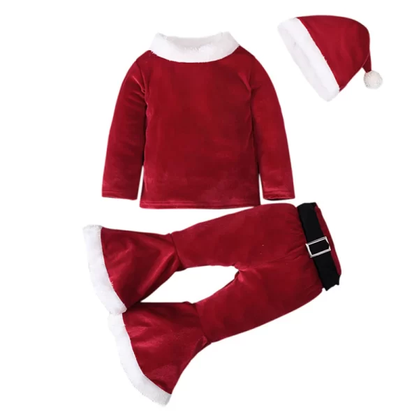 Winter Baby Girl's 3Pcs Christmas Outfit - Image 7