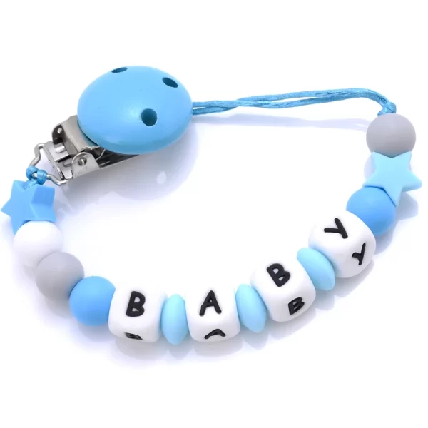 Handmade Pacifier Chain Silicone Beads Personalized Name - Image 8