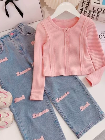 Girl's Fashion Jeans & Top Set