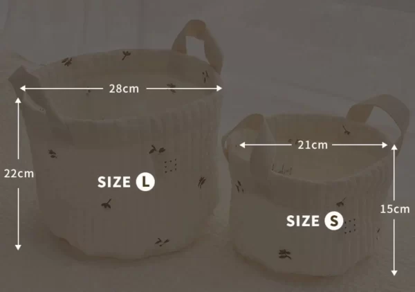 Cute Bear Embroidery Diaper/Storage Baskets - 2 sizes - Image 6