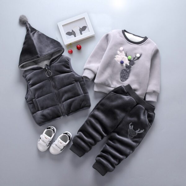 Cartoon Cat Hooded Vest Set - Image 2