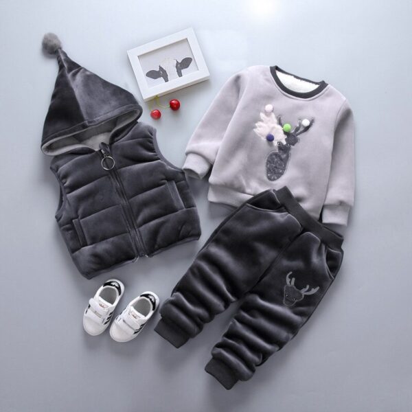 Cartoon Cat Hooded Vest Set - Image 2