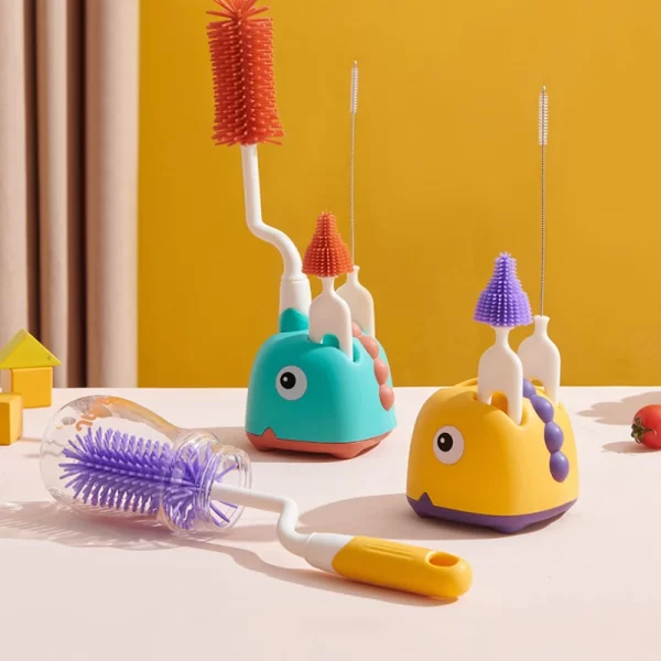 Silicone Brush Cleaner for Baby Bottle/Pacifier w/Holder