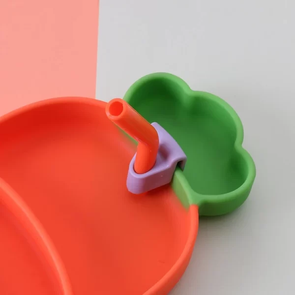 Cartoon Carrot Anti Dropping Three Piece Baby Feeding Set - Image 4