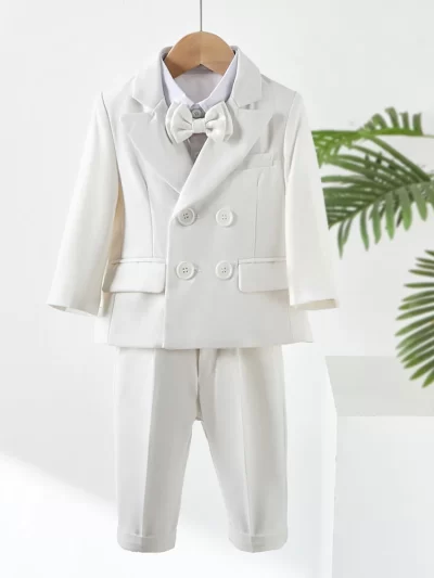 3pc White Formal Boy's Suit w/Suspenders