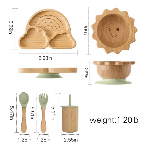 Bamboo Wooden Dinosaur Dinner Plate - Image 11