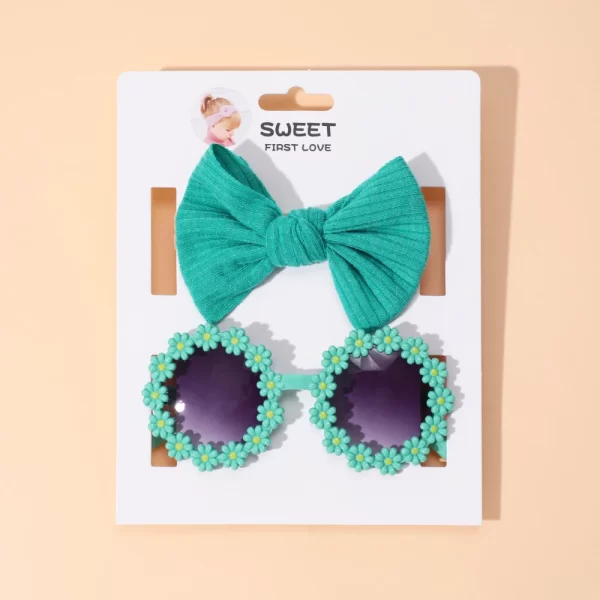 2Pcs Sunglasses Headband & Bow for Baby Girl - Image 10