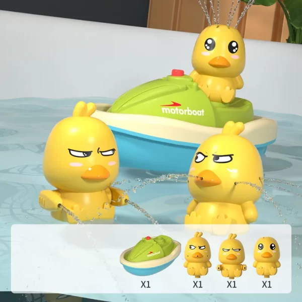 Cute Duck Bathtub Boat Toy – Interactive Water Spray with 3 Emotional Duck Characters for Toddlers - Image 13