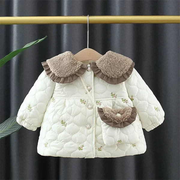 Baby Girl Hooded Cotton-Padded Jacket - Image 3