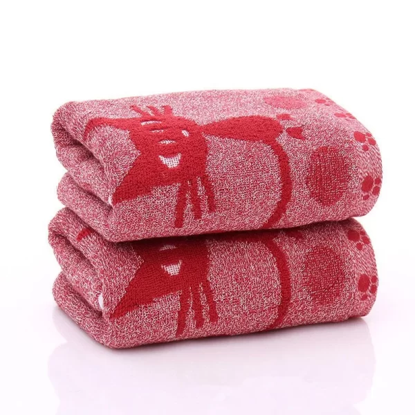 High Quality Cute Cat Soft Towels 25x50cm Kids - Image 6