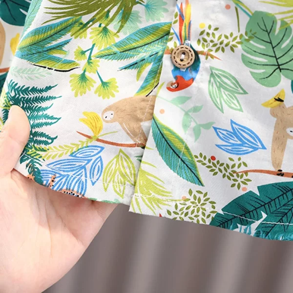 IENENS Boy's Tropical Shirt + Shorts Set - Image 5