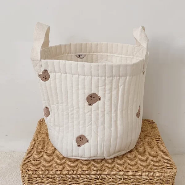 Cute Bear Embroidery Diaper/Storage Baskets - 2 sizes - Image 10