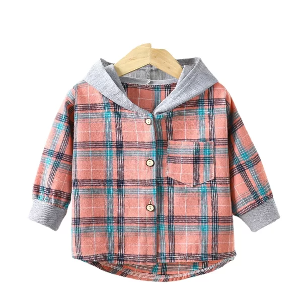 Children's Plaid Hooded Shirts - Image 8