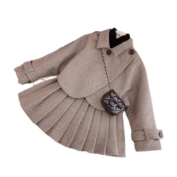 Fashion Girl's Princess 2pcs Set Coat Outwear+Skirts Vintage Outfits - Image 5