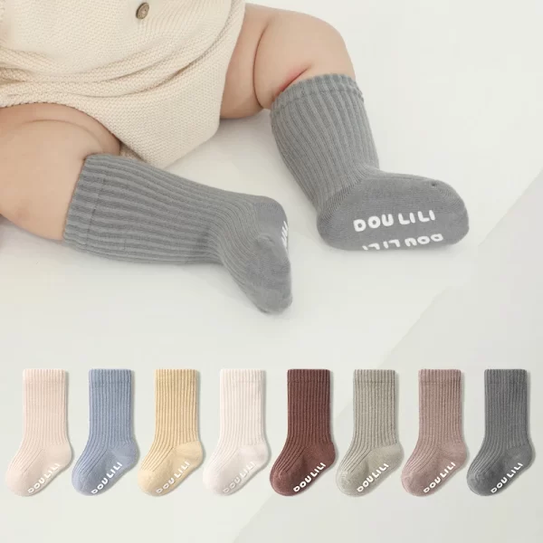 Children's Cotton Socks Knee High Ribbed - Image 2