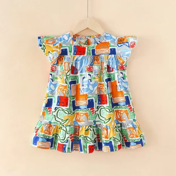 Girl's Flower Pattern Beach Dresses 100% Cotton - Image 10