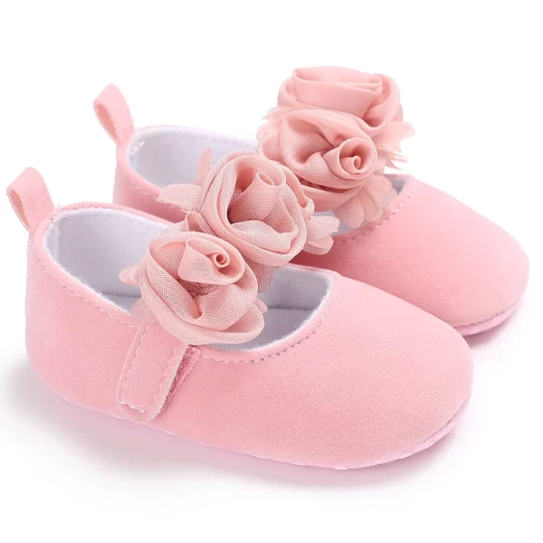 Lace Solid Color Princess Shoes Soft Sole Non-Slip - Image 2