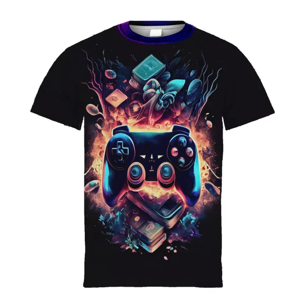 Children's Stylish Gamepad Pattern T-Shirt - Image 2