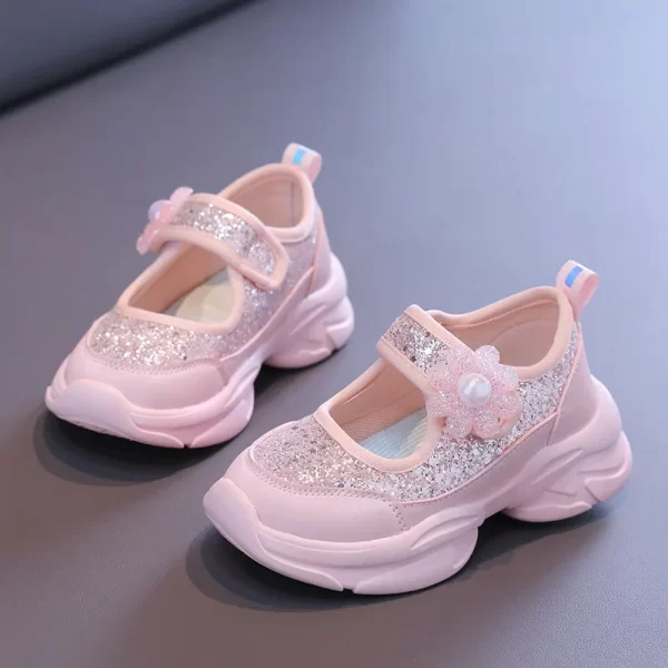Fashion Flower Soft Sole Hook & Loop Girls' Casual Shoes
