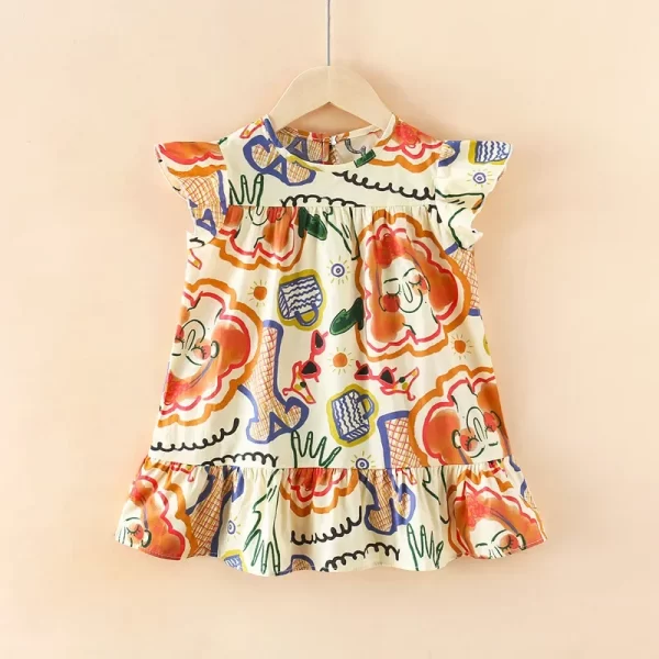 Girl's Flower Pattern Beach Dresses 100% Cotton - Image 11
