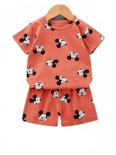 Cartoon T-shirt/Shorts Set Children's Cotton