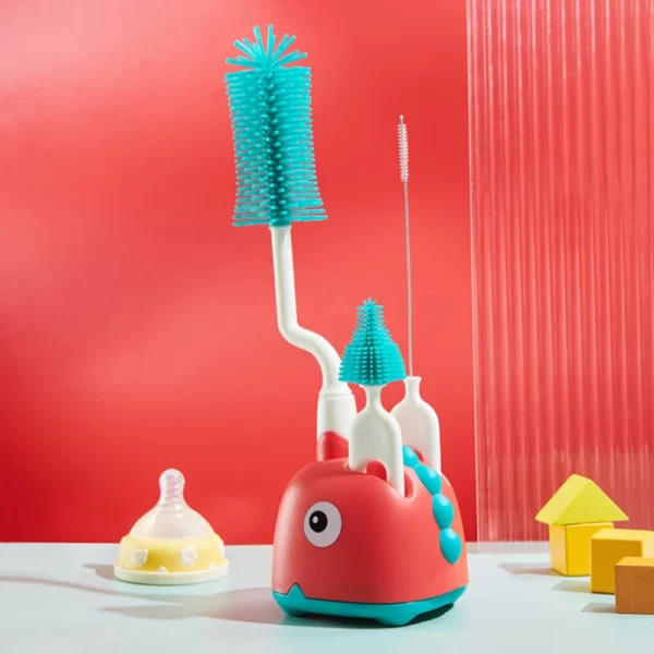 Silicone Brush Cleaner for Baby Bottle/Pacifier w/Holder - Image 8