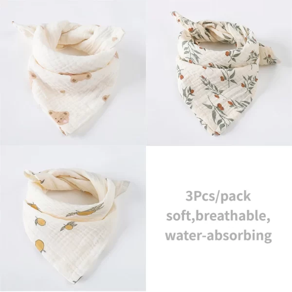 3Pcs Cotton Gauze  Bib/Towel - Image 7