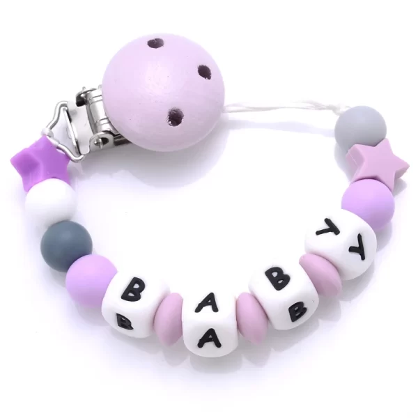 Handmade Pacifier Chain Silicone Beads Personalized Name - Image 7