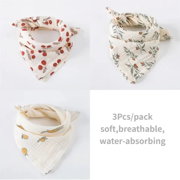 3Pcs Cotton Gauze  Bib/Towel - Image 16