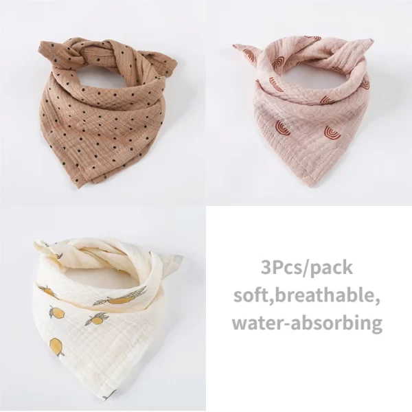3Pcs Cotton Gauze  Bib/Towel - Image 14