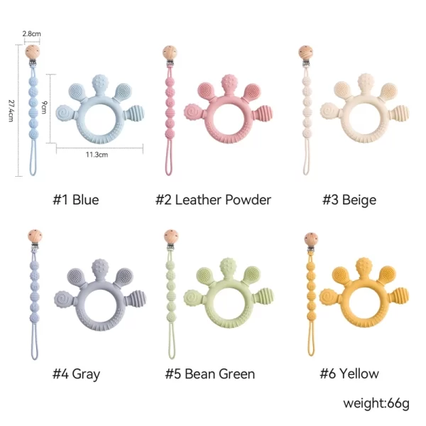 Finger Teether Silicone Pacifier Chain - Image 6