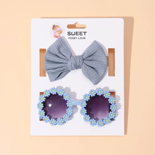 2Pcs Sunglasses Headband & Bow for Baby Girl - Image 12