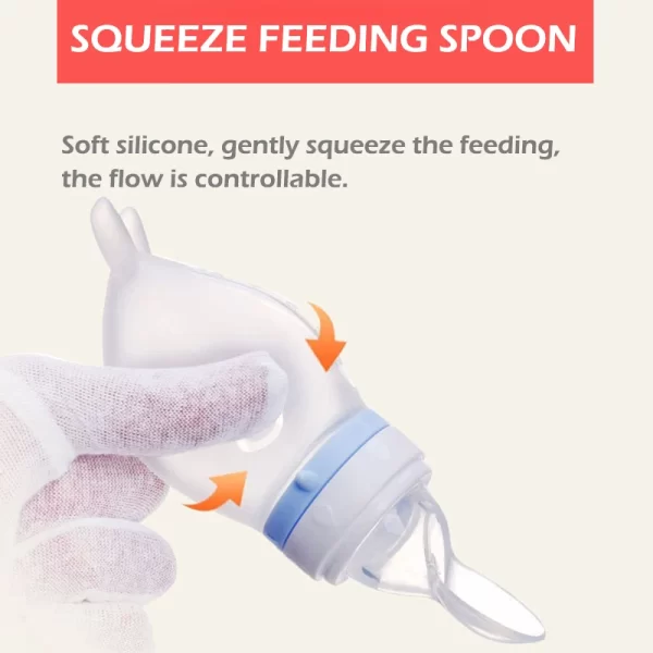 Baby Feeding Bottle Dolphin Silicone Rice Cereal Spoon - Image 2