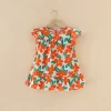 Girl's Flower Pattern Beach Dresses 100% Cotton
