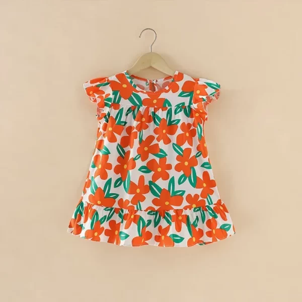 Girl's Flower Pattern Beach Dresses 100% Cotton - Image 9