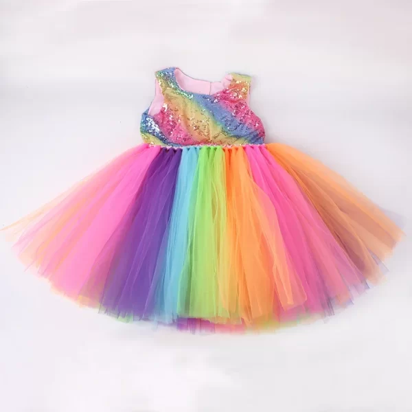 Rainbow Sequins Princess Tutu Dress - Image 6
