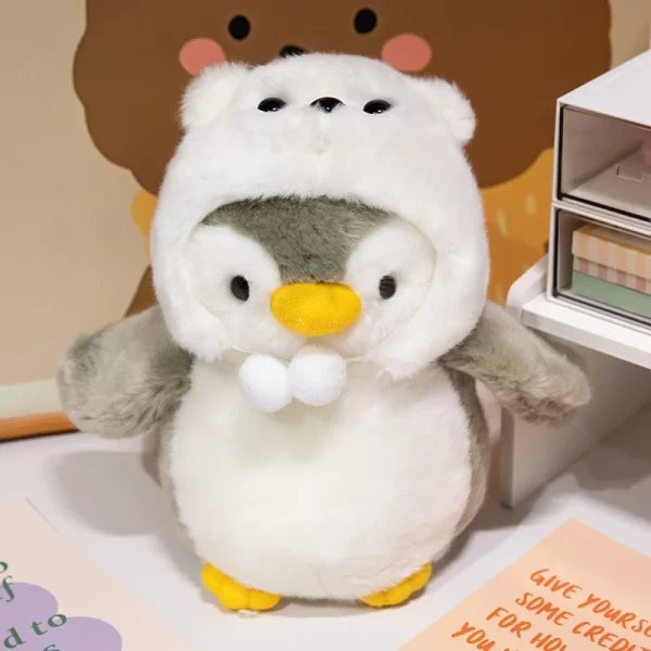 25cm Cute Fuzzy Penguin Plush Doll Cotton-Padded Hat - Image 8