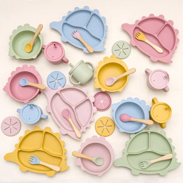 5PCS Cartoon Children's Tableware Set Suction Silicone - Image 4