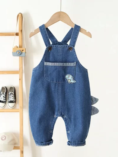 Kid's Baby Denim Overalls Cute Dinosaur Strap