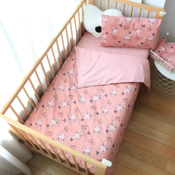 3Pcs Cotton Bedding Set For Newborns - Image 2