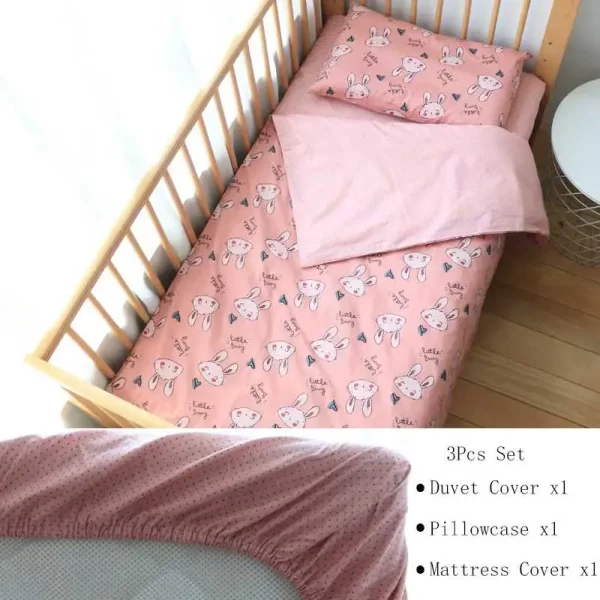 3Pcs Cotton Bedding Set For Newborns - Image 13