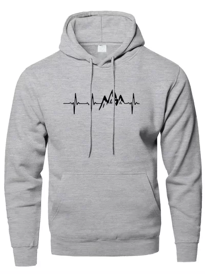 Mountain Heartbeat Long Sleeve Hooded Sweatshirt